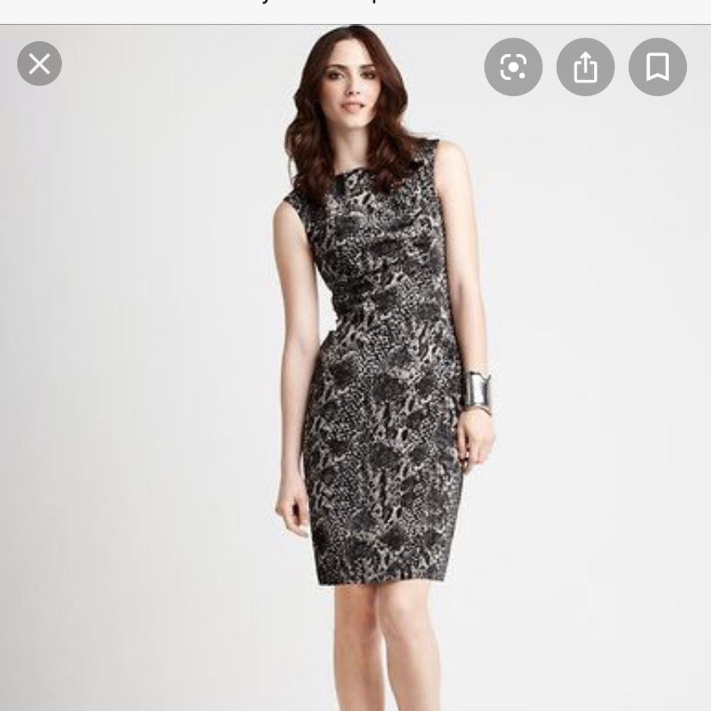Ann Taylor Snake Print Sheath Dress, Sz 8T